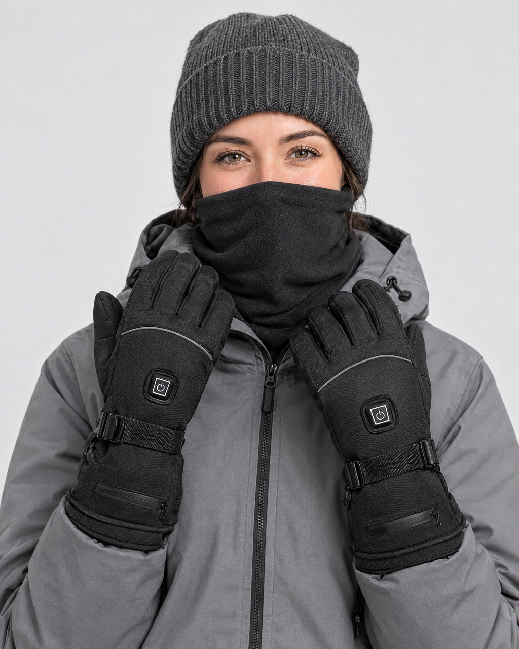 Electric Heated Winter Gloves — AB9008 Black Gloves 5000mAh Battery Box — hero [WB gallery 26/1]