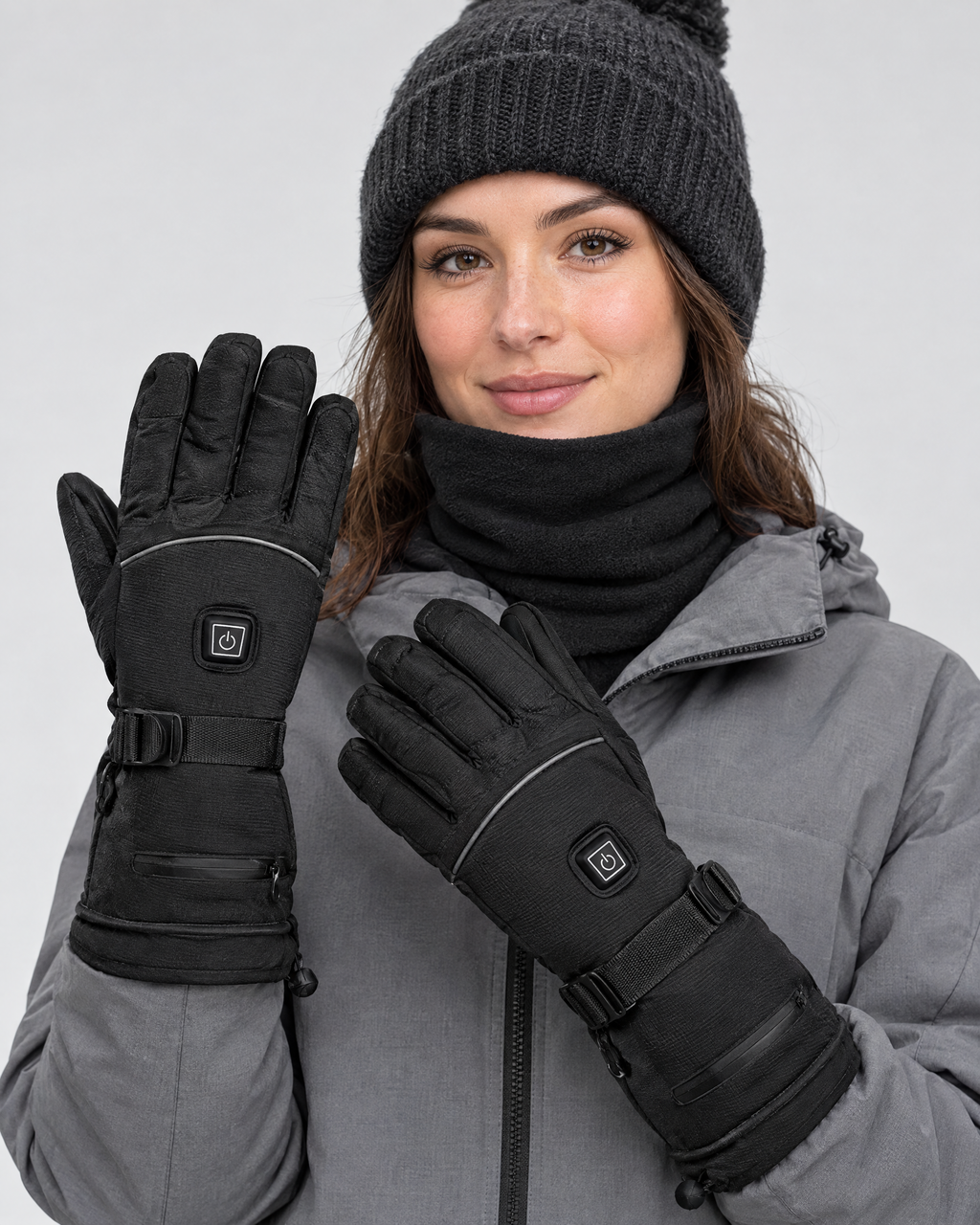 Electric Heated Winter Gloves — AB9008 Black Gloves 6000mAh Battery Box — hero [WB gallery 27/1]