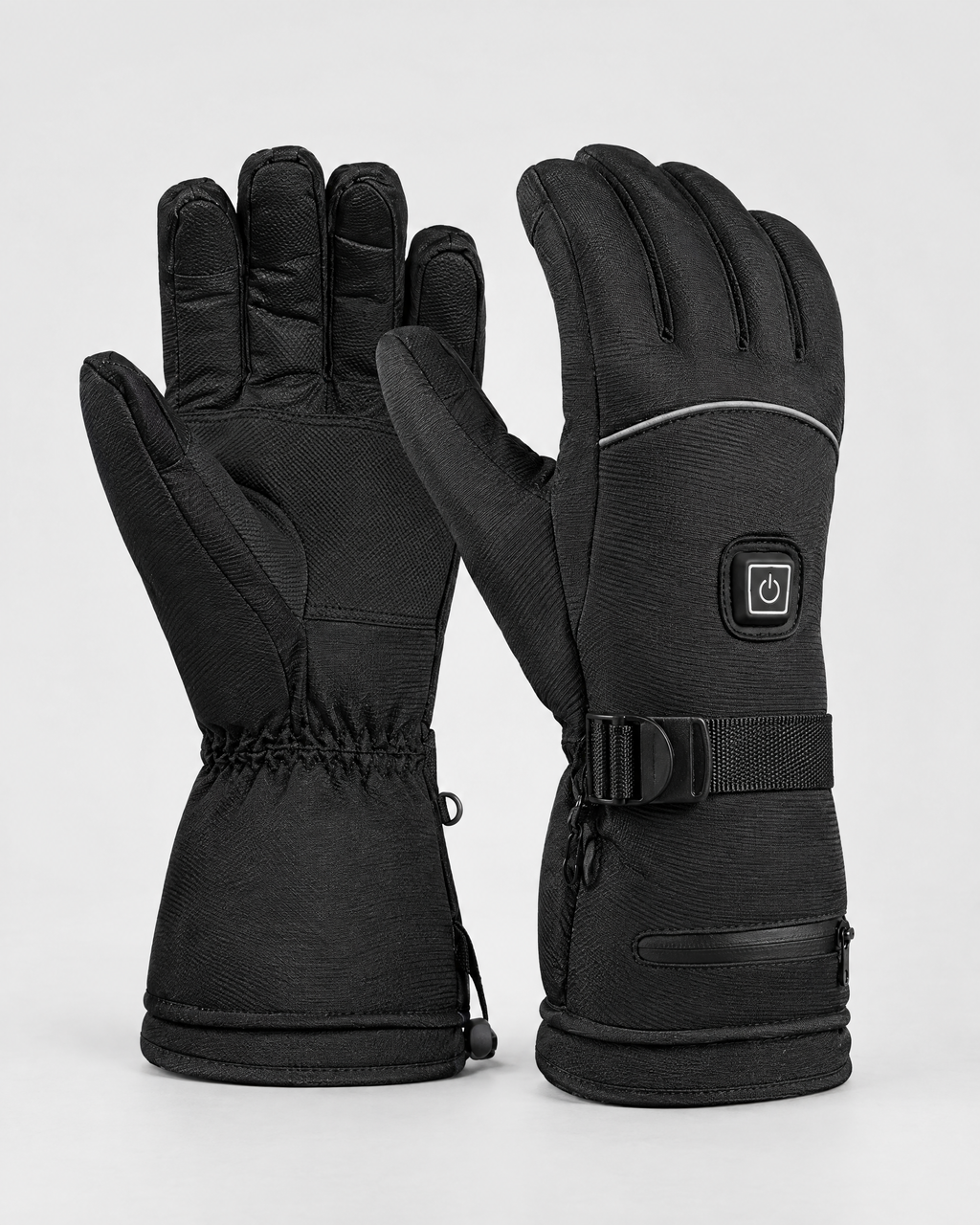 Electric Heated Winter Gloves — AB9008 Black Gloves 4000mAh Battery Box — product front [WB gallery 25/2]