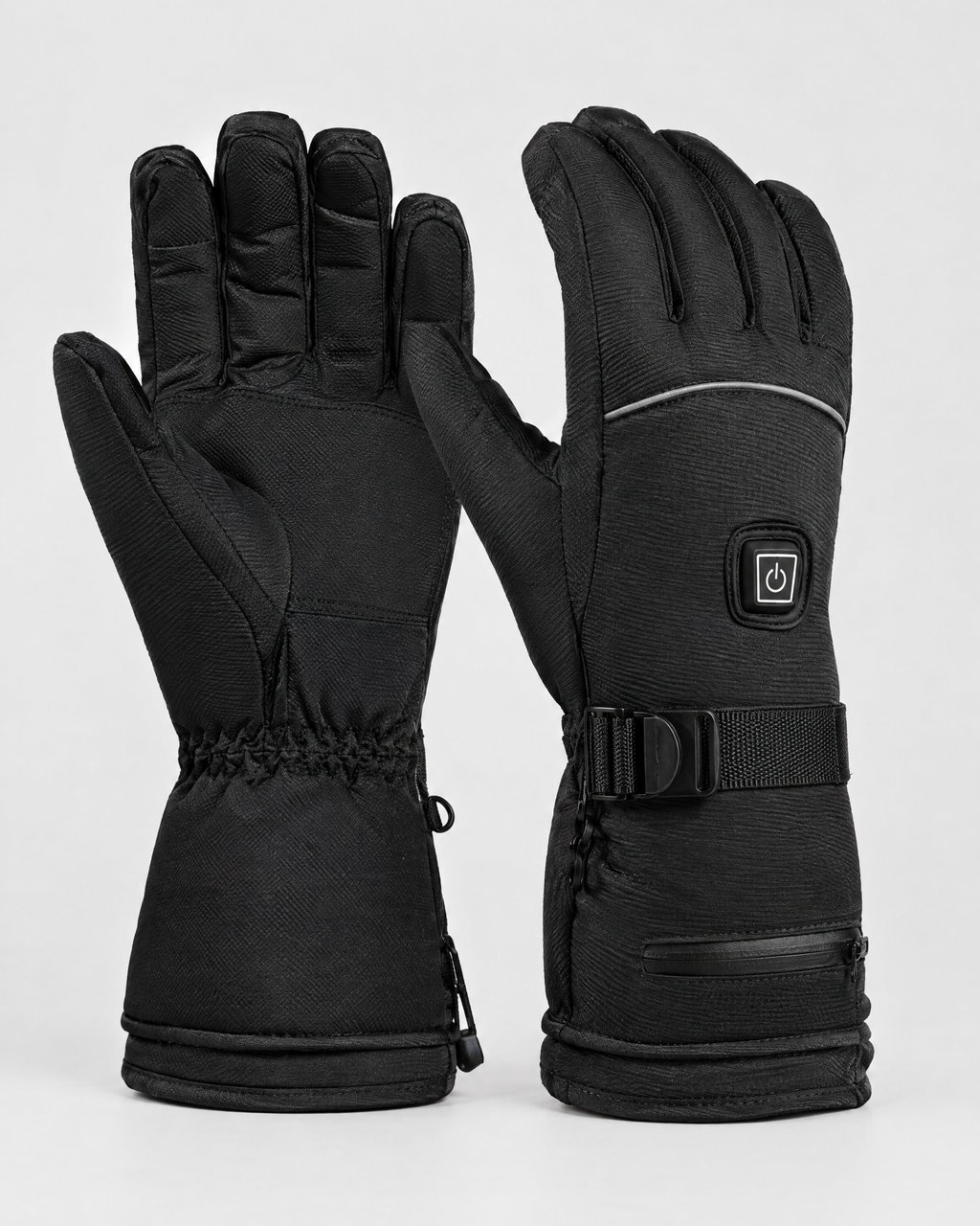 Electric Heated Winter Gloves — AB9008 Black Gloves 4000mAh Battery Box — product back [WB gallery 25/3]