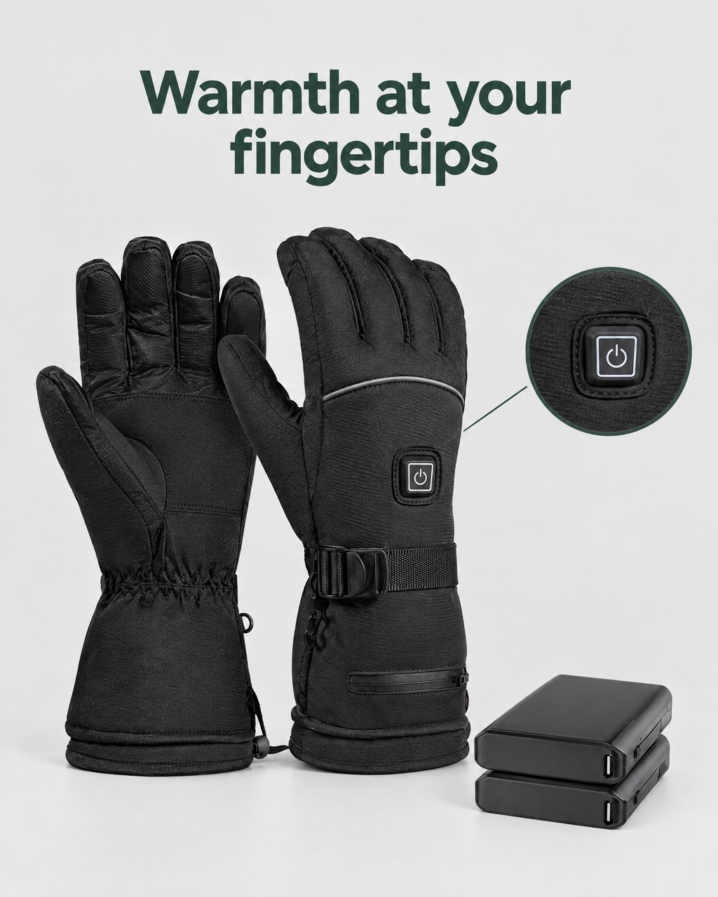 Electric Heated Winter Gloves — AB9008 Black Gloves 4000mAh Battery Box — feature guide [WB gallery 25/7]