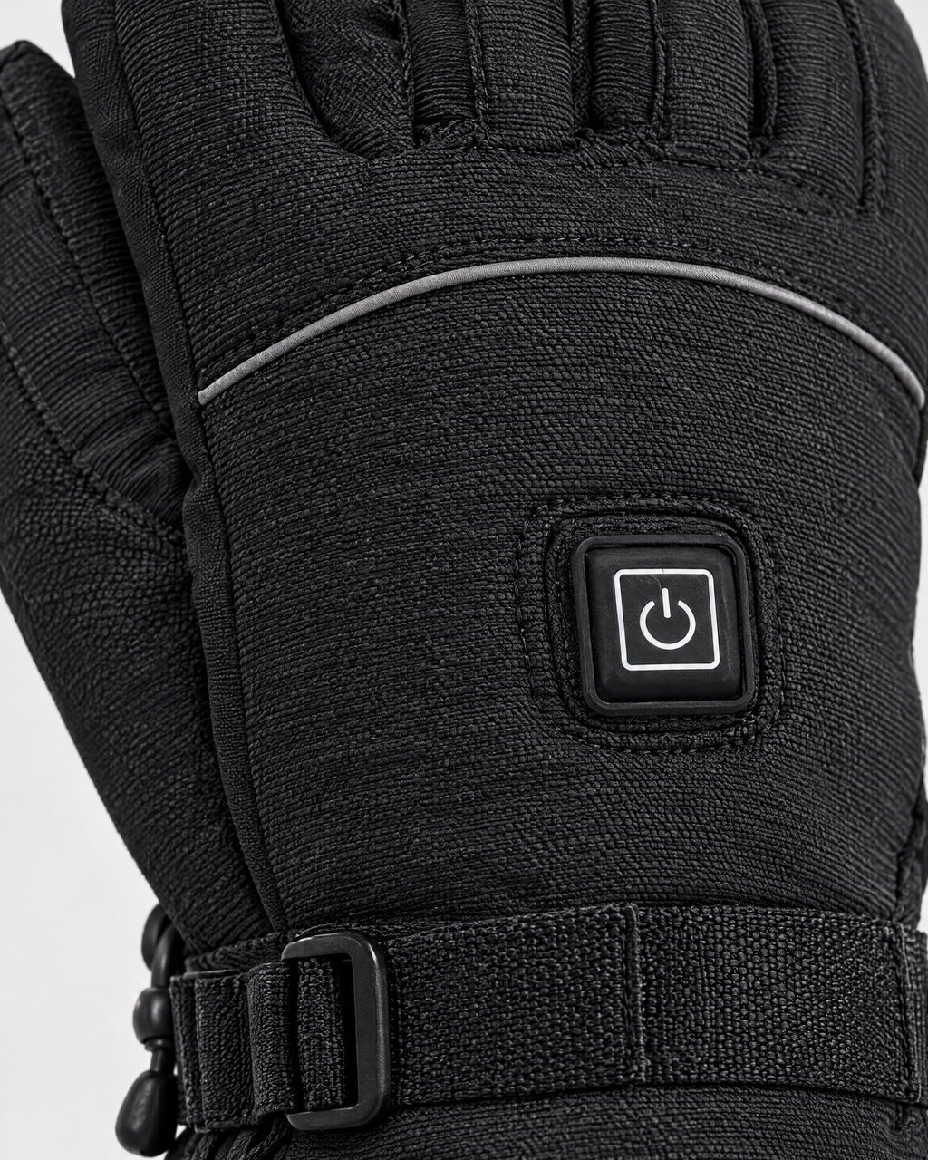 Electric Heated Winter Gloves — AB9008 Black Gloves 5000mAh Battery Box — material [WB gallery 26/4]