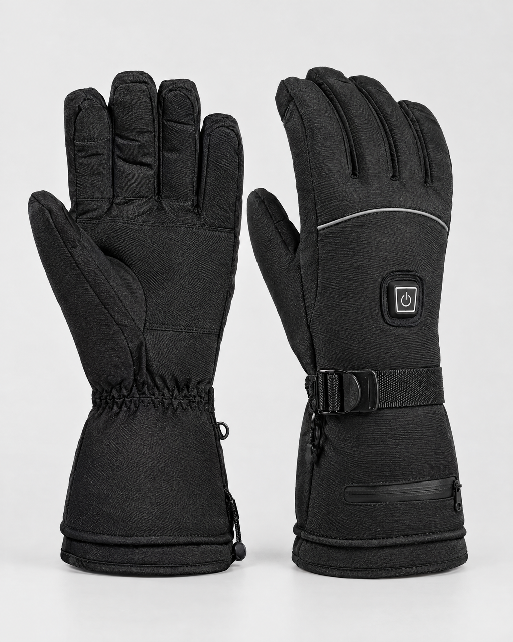 Electric Heated Winter Gloves — AB9008 Black Gloves 5000mAh Battery Box — product back [WB gallery 26/3]