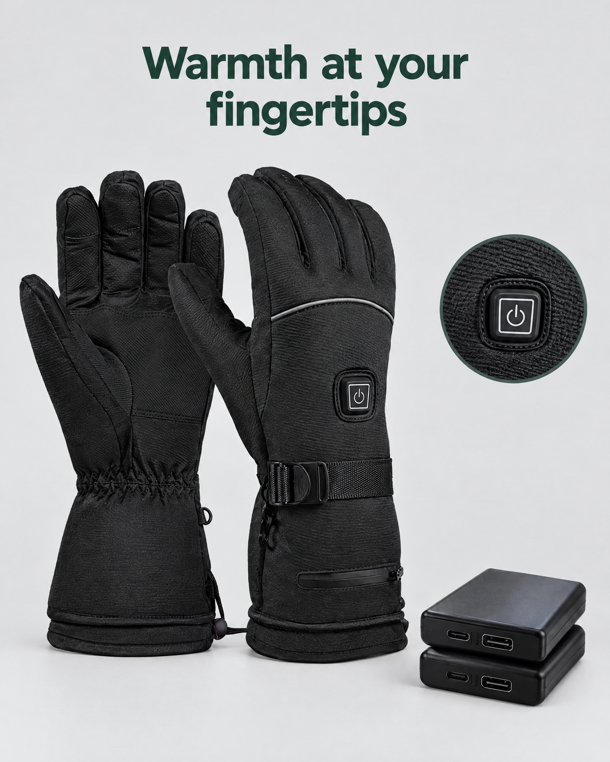 Electric Heated Winter Gloves — AB9008 Black Gloves 6000mAh Battery Box — feature guide [WB gallery 27/7]