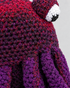Crochet Octopus Beanie — Red Dark Purple — material [WB gallery 30/4]