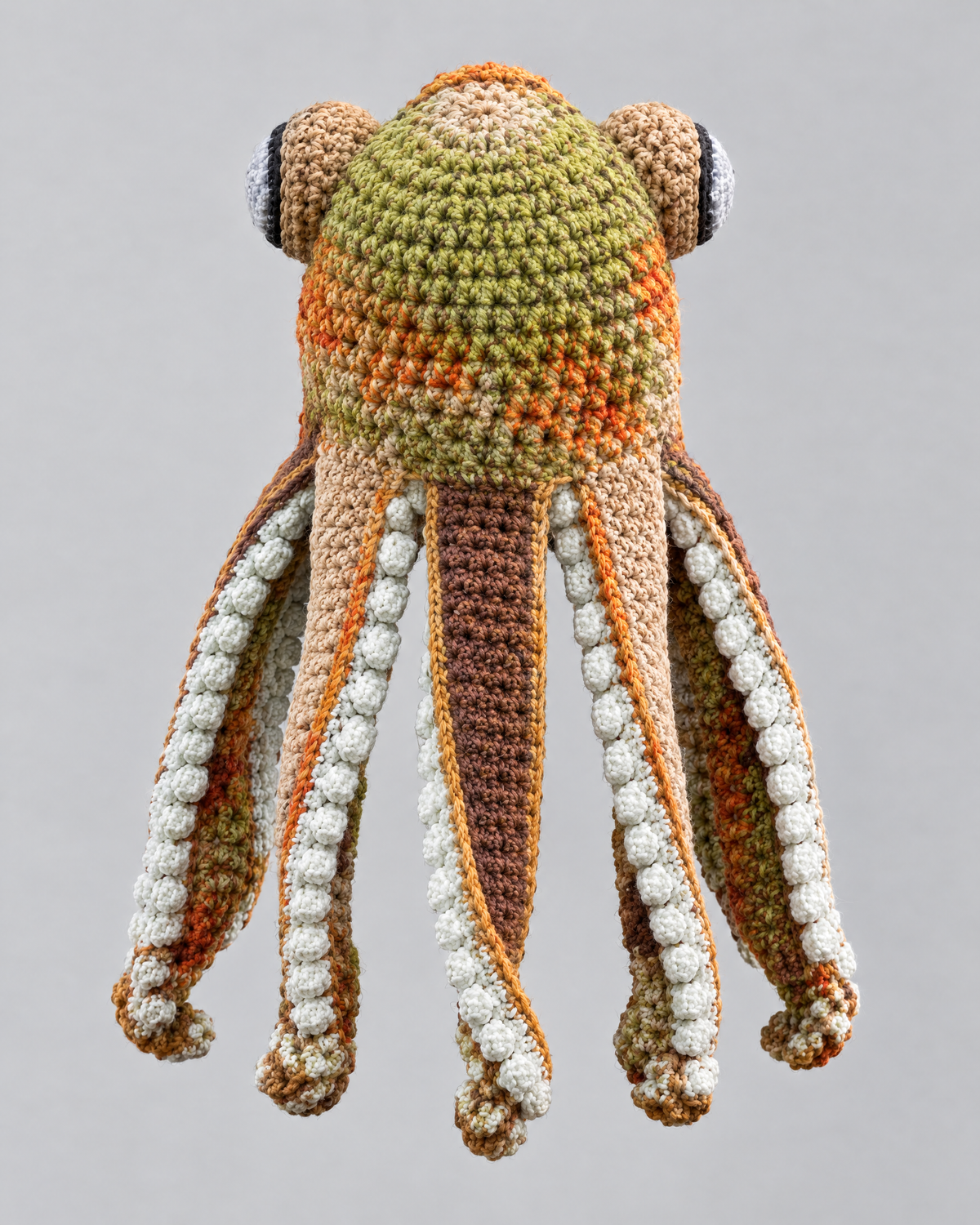 Crochet Octopus Beanie — Light Khaki Green — product back [WB gallery 28/3]