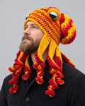 Crochet Octopus Beanie — Yellow Red — hero [WB gallery 32/1]