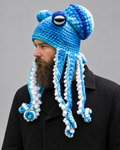 Crochet Octopus Beanie — Blue White — hero [WB gallery 33/1]