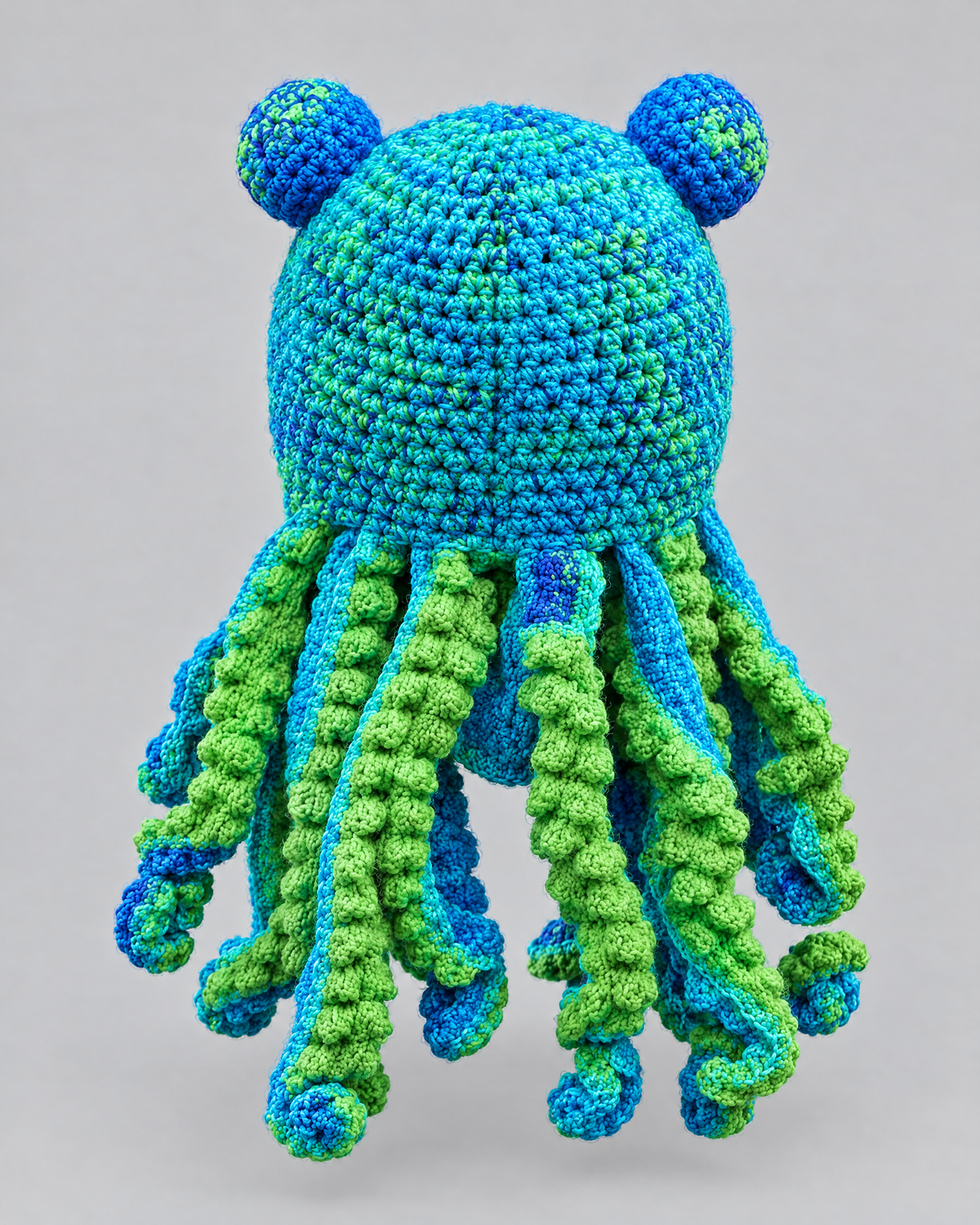 Crochet Octopus Beanie — Blue Green — product back [WB gallery 31/3]