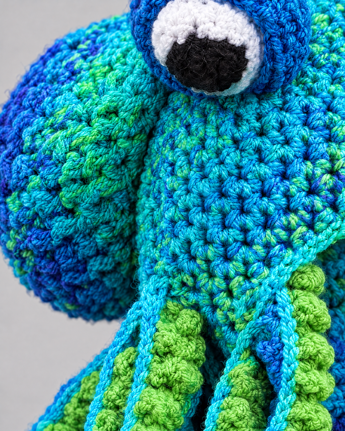 Crochet Octopus Beanie — Blue Green — material [WB gallery 31/4]