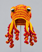Crochet Octopus Beanie — Yellow Red — product front [WB gallery 32/2]