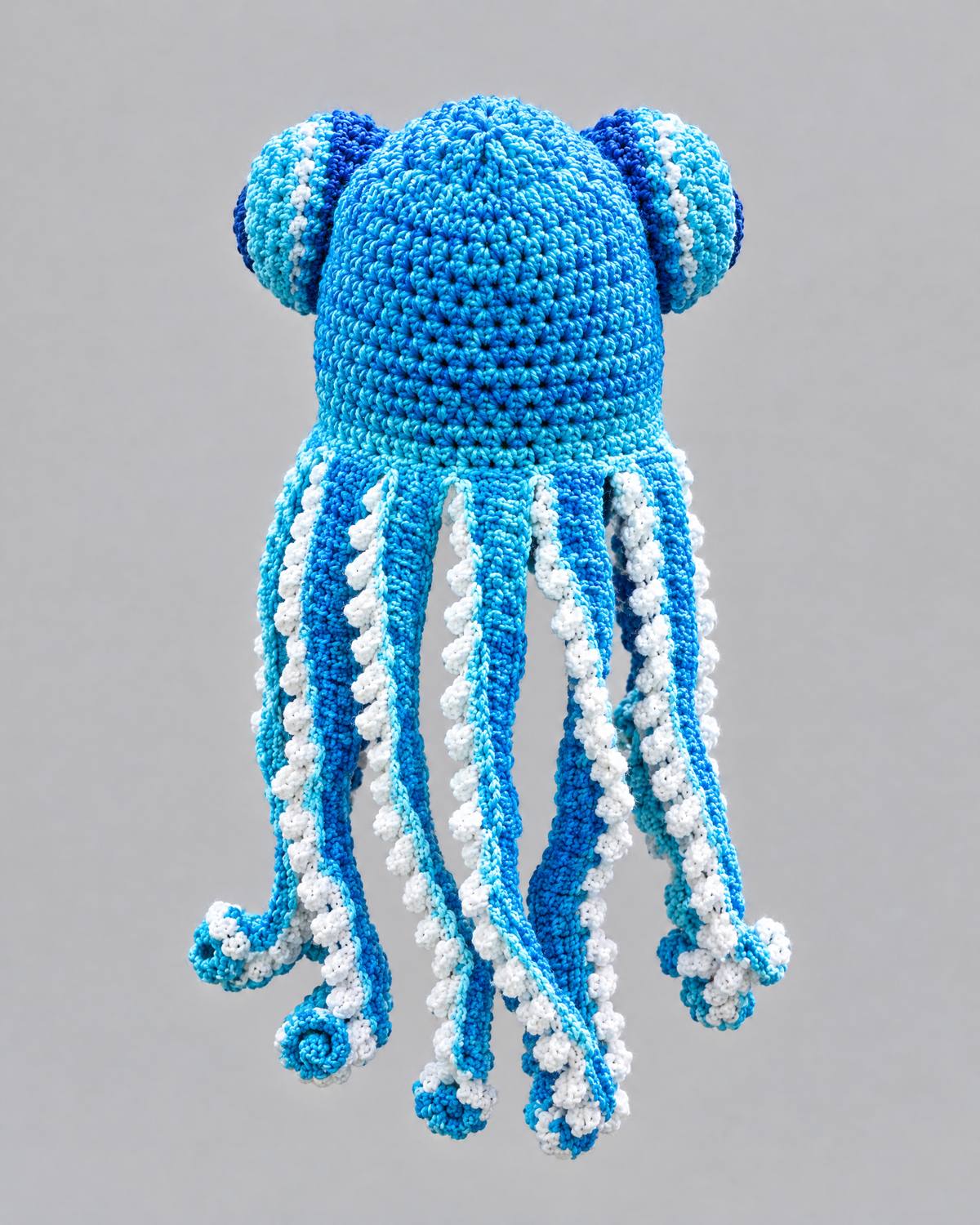 Crochet Octopus Beanie — Blue White — product back [WB gallery 33/3]