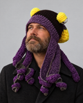 Crochet Octopus Beanie — Dark Coffee Purple — hero [WB gallery 36/1]
