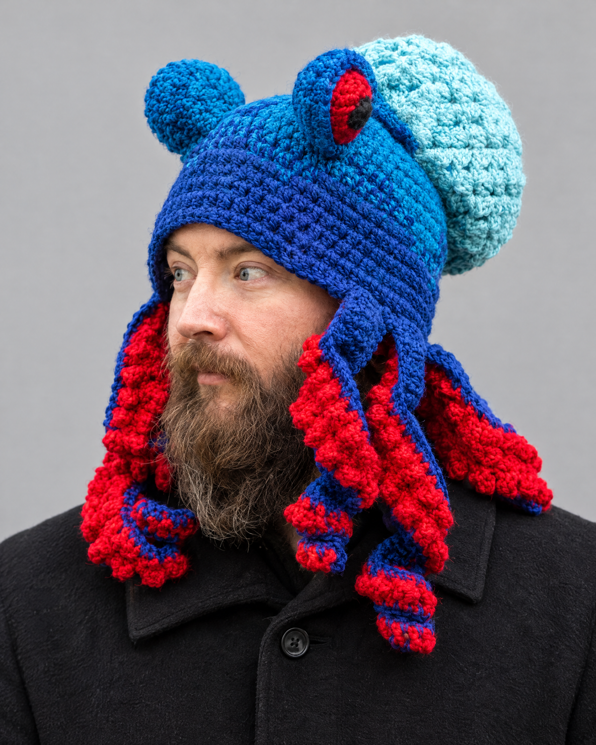 Crochet Octopus Beanie — Sapphire Blue Red — hero [WB gallery 38/1]