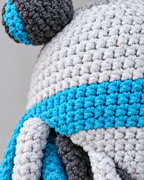 Crochet Octopus Beanie — Gray White Blue — material [WB gallery 37/4]
