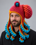 Crochet Octopus Beanie — Red Orange — hero [WB gallery 39/1]