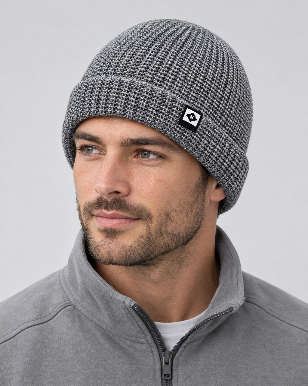 Men's Fleece-Lined Knit Beanie — Small N logo beanie - gray — hero [WB gallery 47/1]