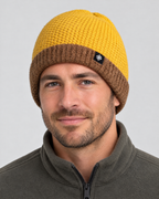 Men's Fleece-Lined Knit Beanie — Snowflake Logo Beanie - Yellow — fit detail [WB gallery 41/5]