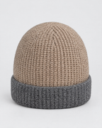 Men's Fleece-Lined Knit Beanie — Snowflake Logo Beanie - Khaki — product back [WB gallery 43/3]