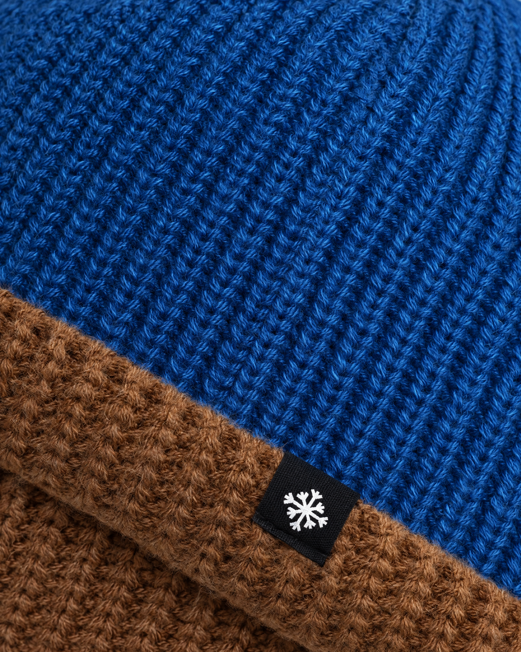 Men's Fleece-Lined Knit Beanie — Snowflake Logo Beanie - Blue — material [WB gallery 42/4]