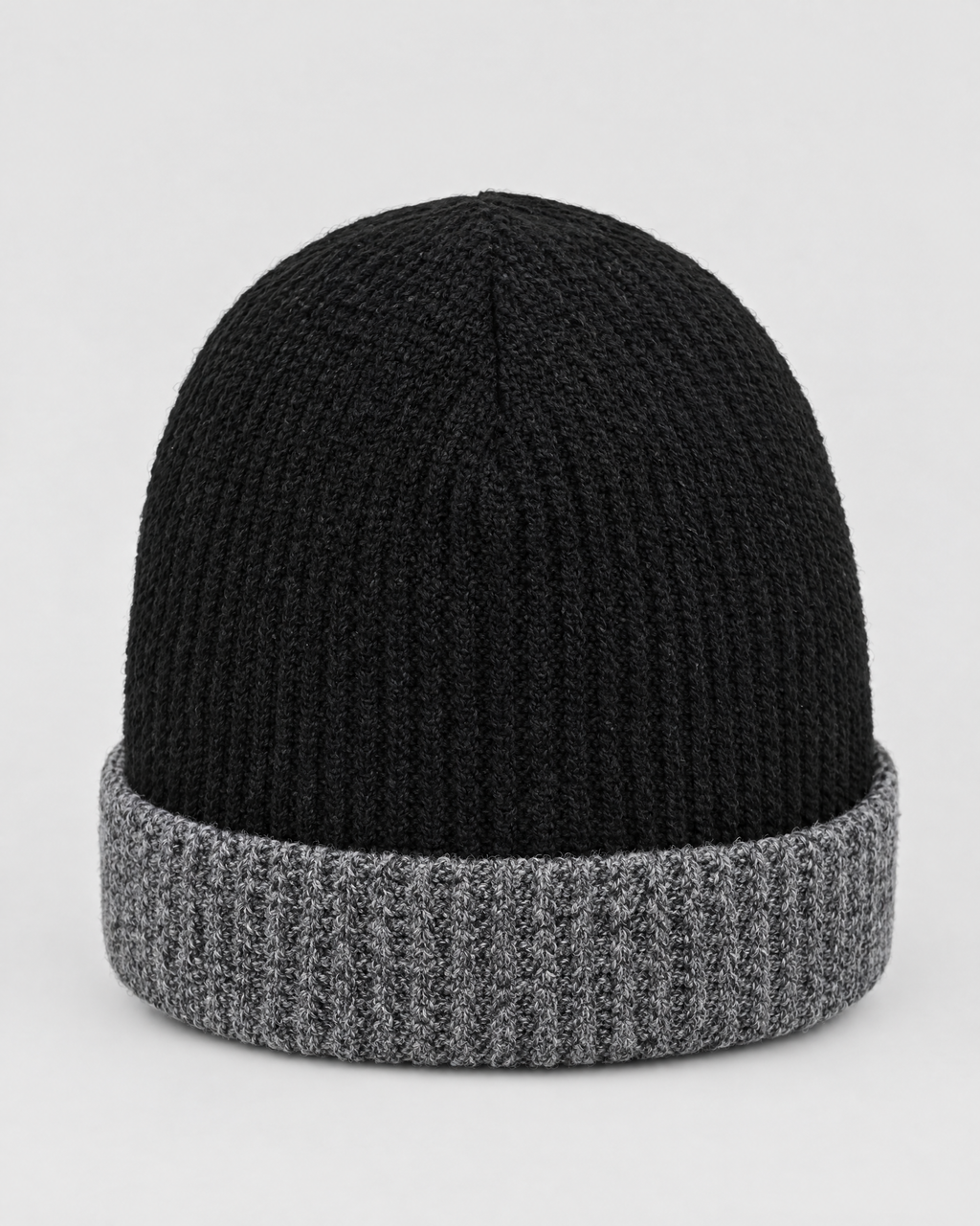 Men's Fleece-Lined Knit Beanie — Snowflake Logo Beanie - Black — product back [WB gallery 44/3]