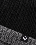 Men's Fleece-Lined Knit Beanie — Snowflake Logo Beanie - Black — material [WB gallery 44/4]
