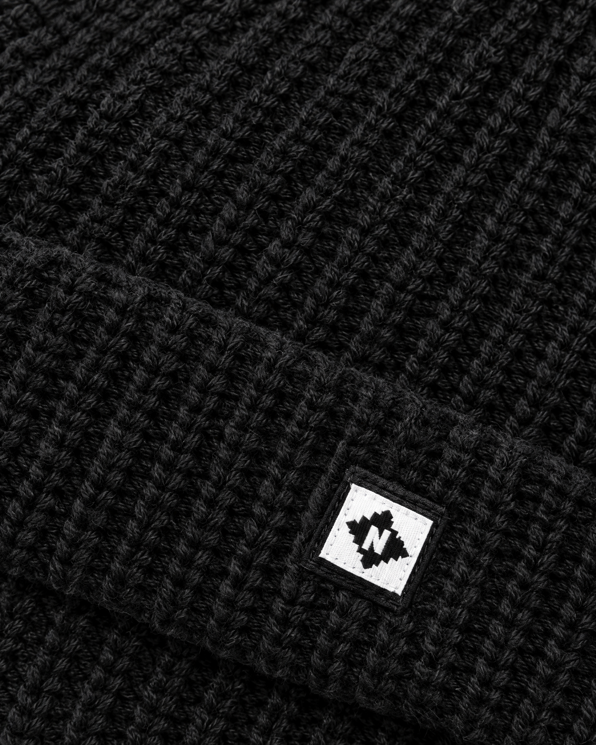Men's Fleece-Lined Knit Beanie — Small N logo beanie - black — material [WB gallery 45/4]