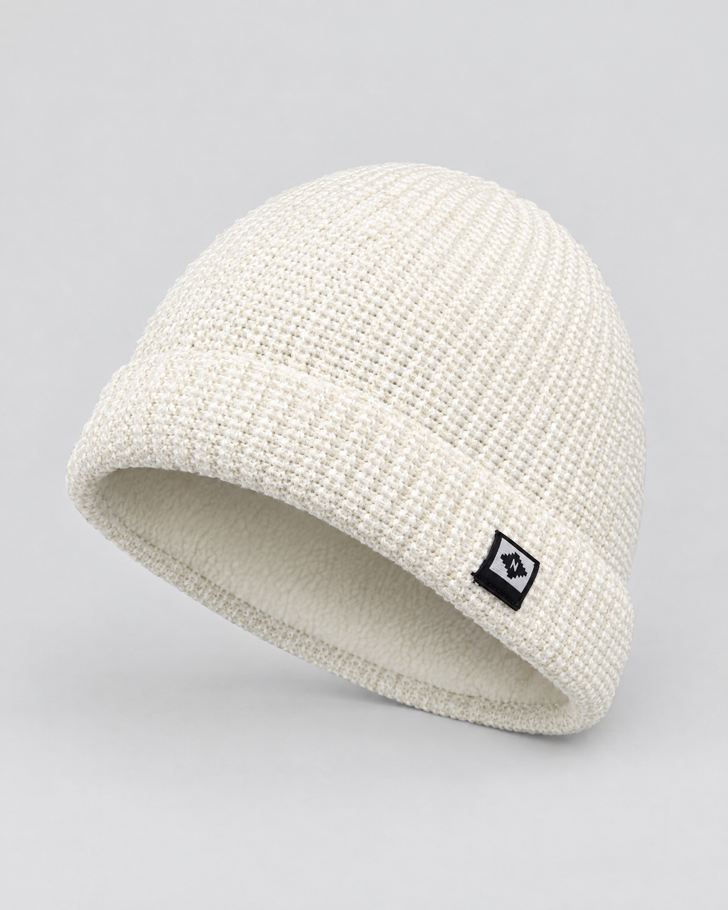 Men's Fleece-Lined Knit Beanie — Small N logo beanie - white — product front [WB gallery 46/2]