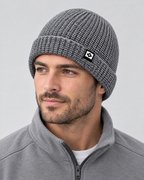 Men's Fleece-Lined Knit Beanie — Small N logo beanie - gray — fit detail [WB gallery 47/5]