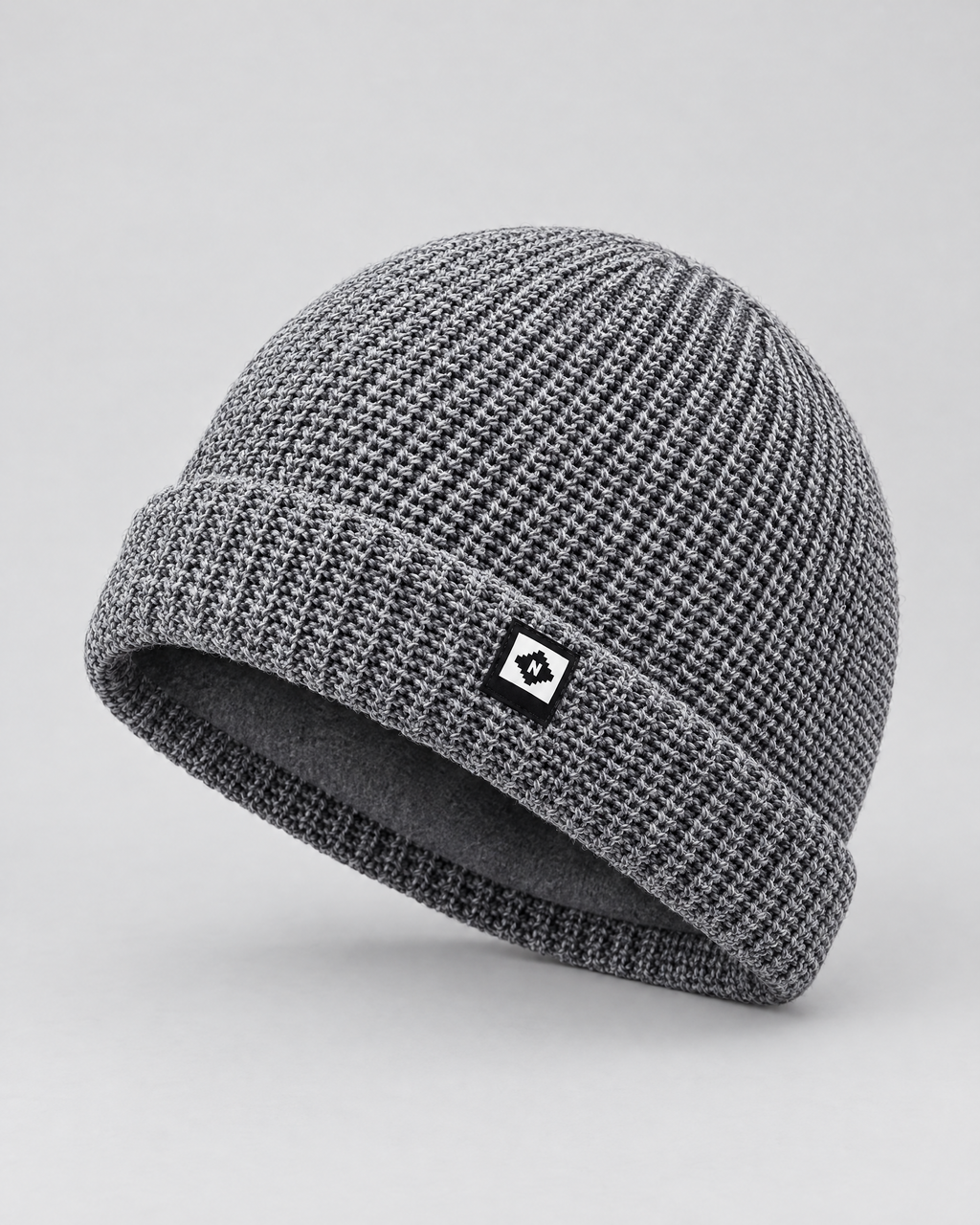 Men's Fleece-Lined Knit Beanie — Small N logo beanie - gray — product front [WB gallery 47/2]