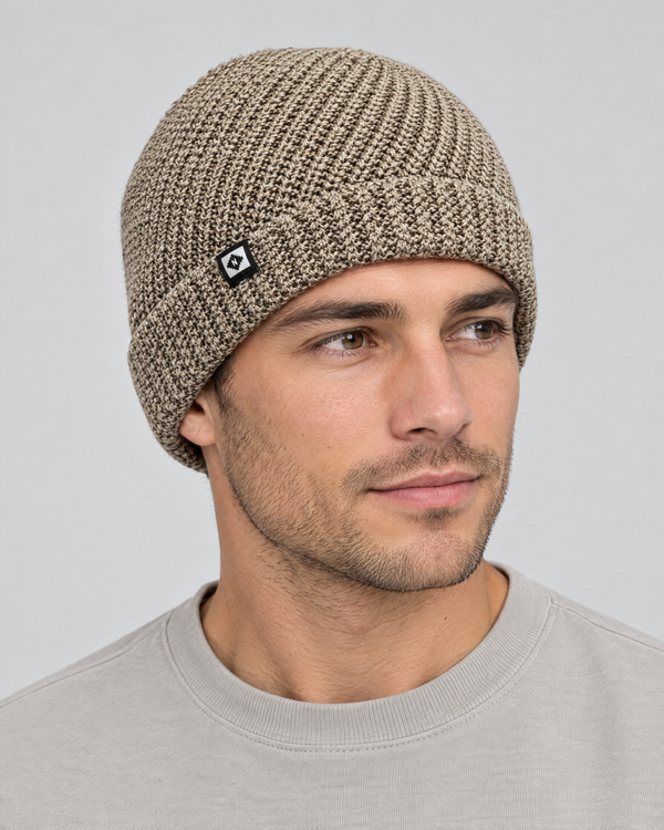 Men's Fleece-Lined Knit Beanie — Small N logo beanie - khaki — hero [WB gallery 50/1]