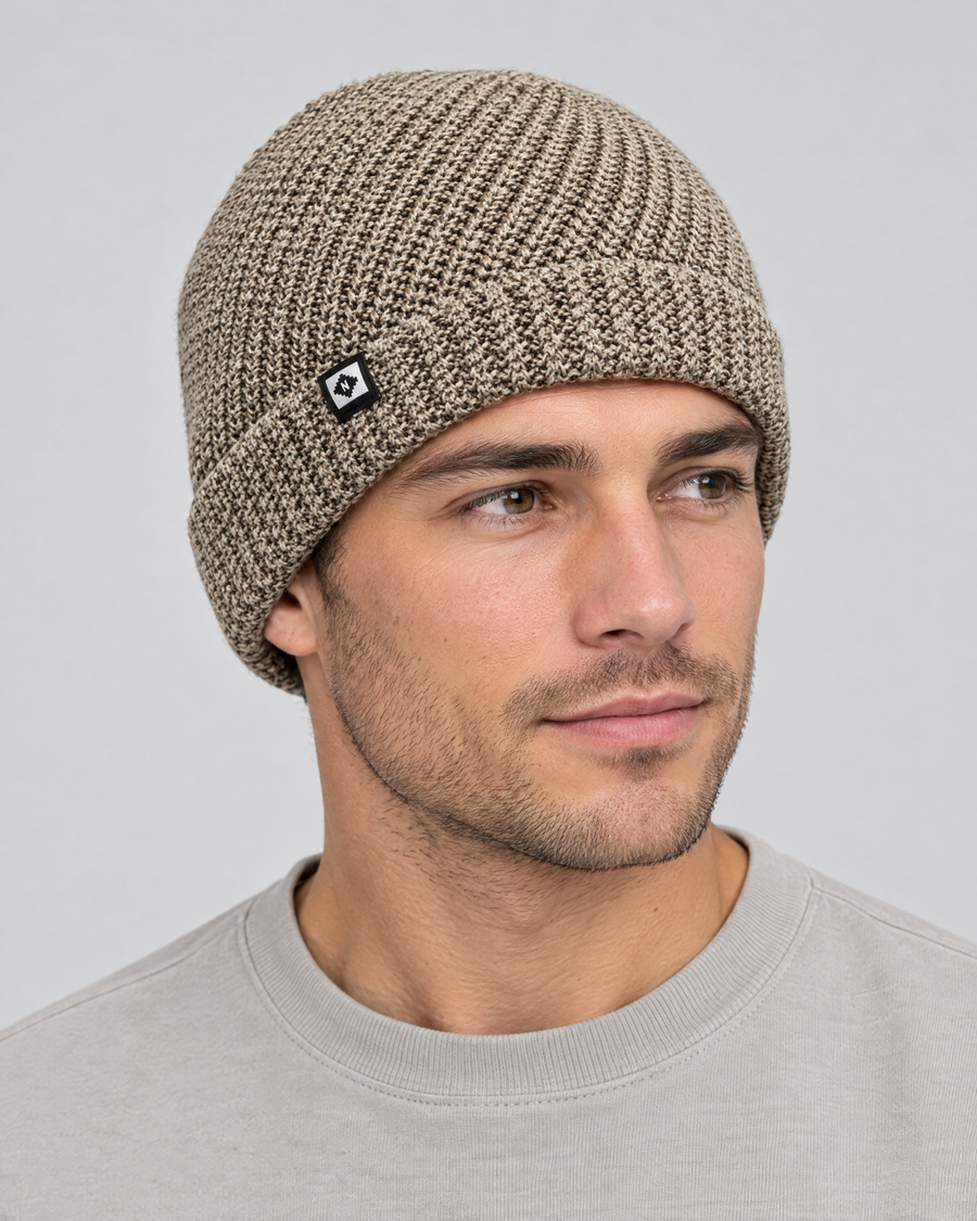 Men's Fleece-Lined Knit Beanie — Small N logo beanie - khaki — hero [WB gallery 50/1]