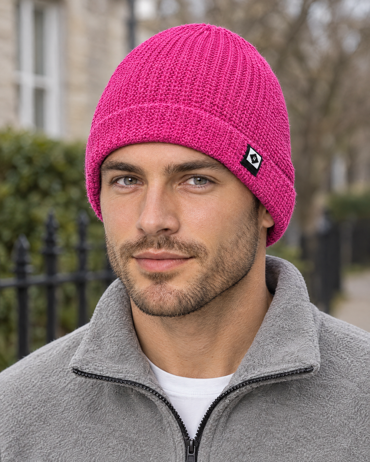 Men's Fleece-Lined Knit Beanie — Small N logo beanie - pink — lifestyle [WB gallery 48/6]
