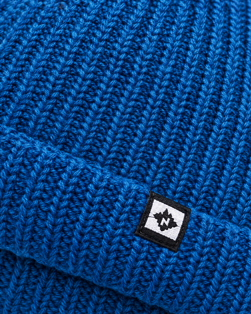 Men's Fleece-Lined Knit Beanie — Small N logo beanie - blue — material [WB gallery 49/4]