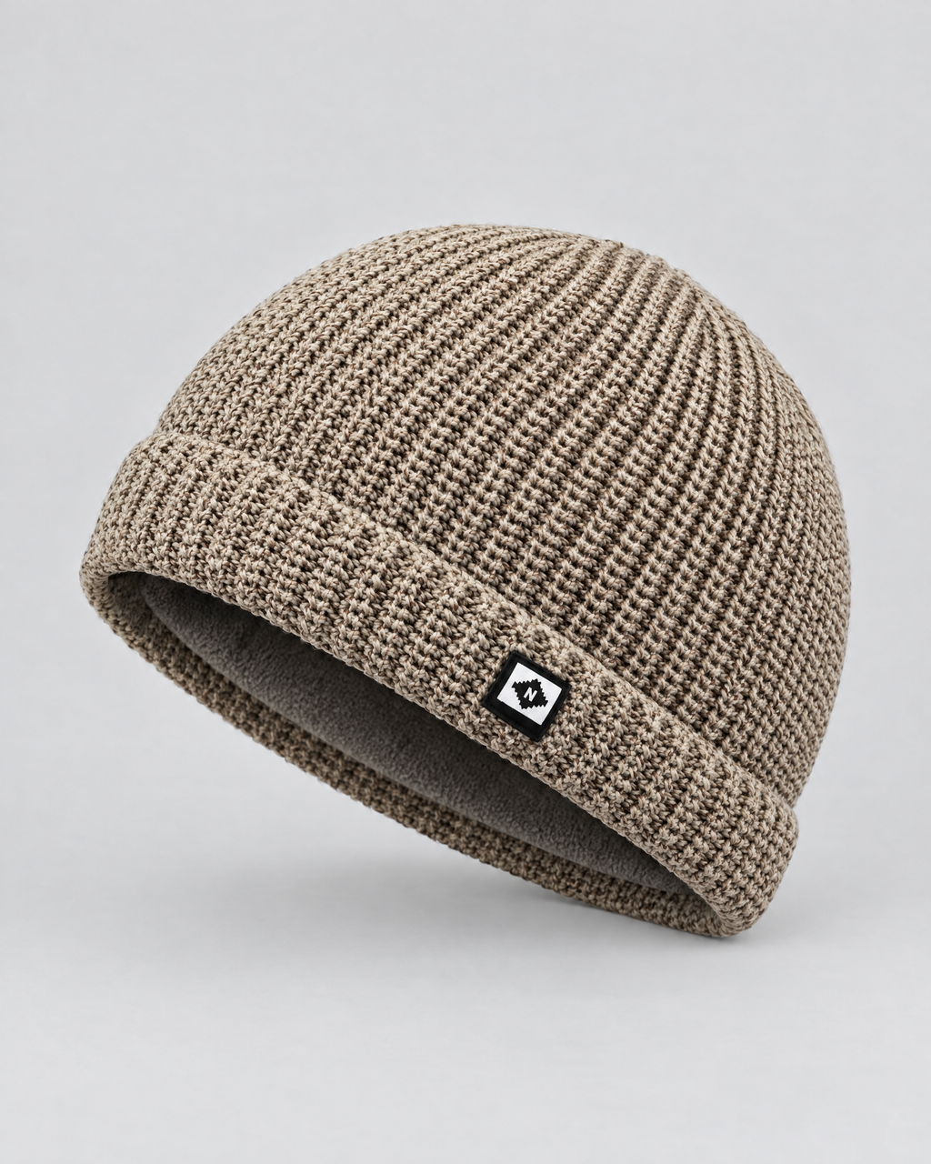 Men's Fleece-Lined Knit Beanie — Small N logo beanie - khaki — product front [WB gallery 50/2]