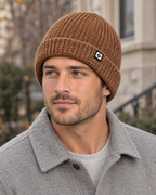 Men's Fleece-Lined Knit Beanie — Small N logo beanie - brown — lifestyle [WB gallery 51/6]