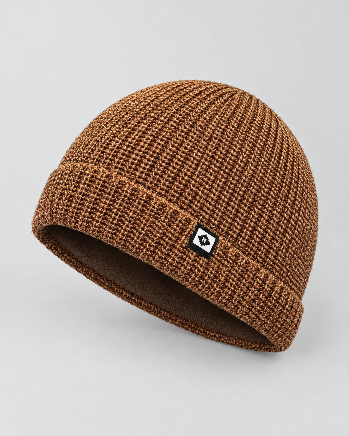 Men's Fleece-Lined Knit Beanie — Small N logo beanie - brown — product front [WB gallery 51/2]