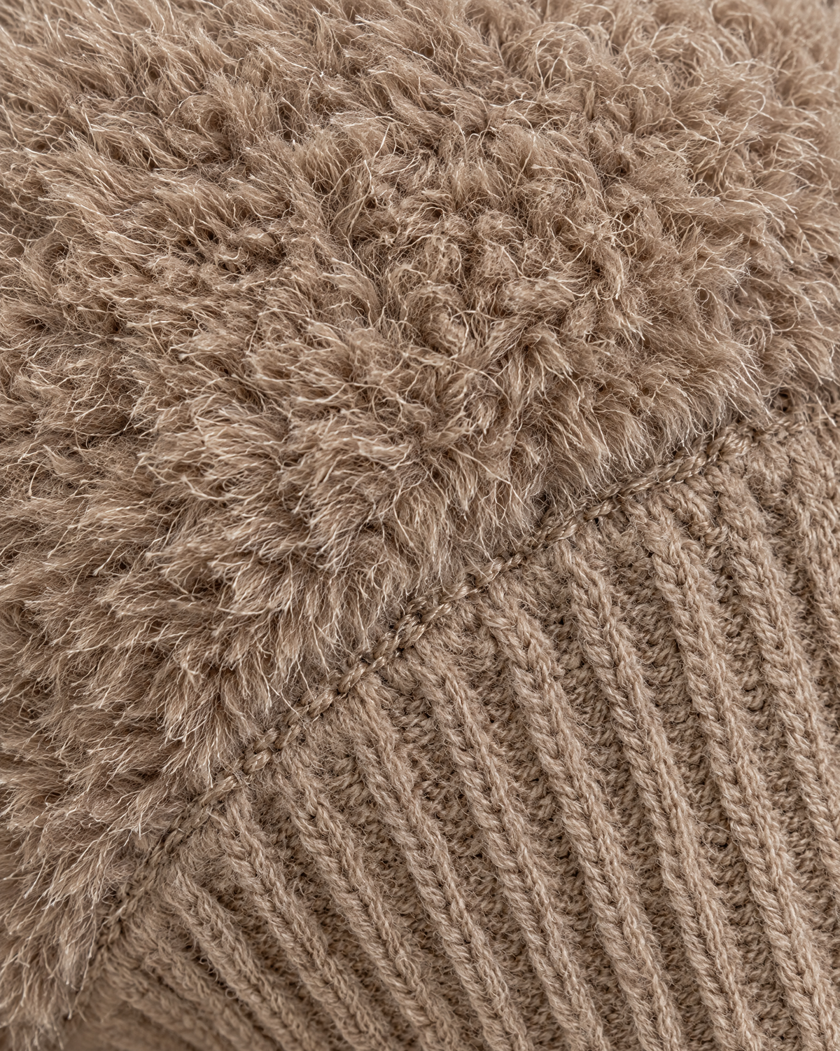 Plush Bear-Ear Hood - Adult & Kids — Adult Dark Khaki — material [WB gallery 56/4]