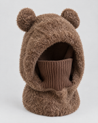 Plush Bear-Ear Hood - Adult & Kids — Adult Dark Brown — product front [WB gallery 57/2]