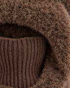 Plush Bear-Ear Hood - Adult & Kids — Adult Dark Brown — material [WB gallery 57/4]