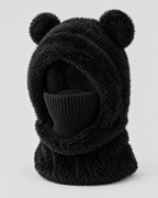 Plush Bear-Ear Hood - Adult & Kids — Adult Black — product front [WB gallery 58/2]