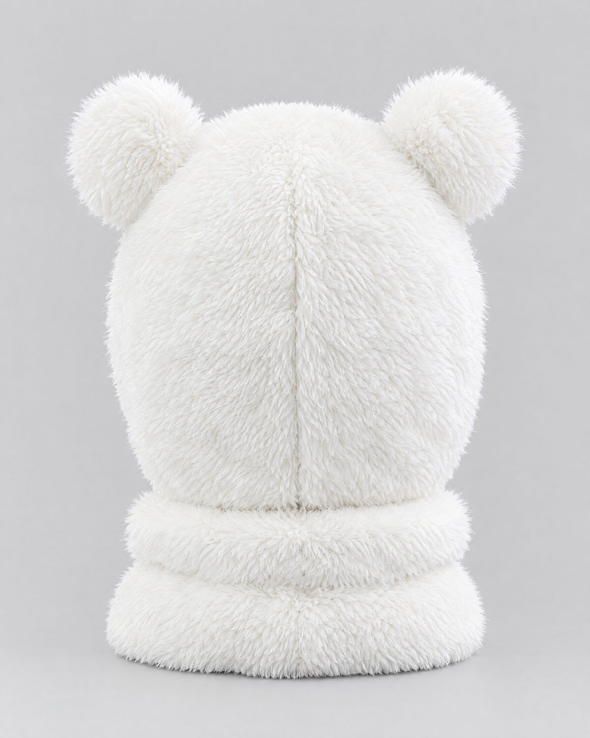 Plush Bear-Ear Hood - Adult & Kids — Kids White — product back [WB gallery 59/3]