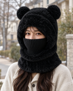 Plush Bear-Ear Hood - Adult & Kids — Adult Black — lifestyle [WB gallery 58/6]
