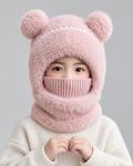 Plush Bear-Ear Hood - Adult & Kids — Kids Pink — hero [WB gallery 62/1]