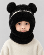 Plush Bear-Ear Hood - Adult & Kids — Kids Black — hero [WB gallery 61/1]