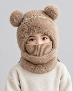 Plush Bear-Ear Hood - Adult & Kids — Kids Khaki — hero [WB gallery 63/1]