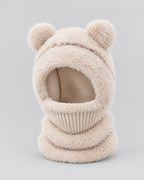 Plush Bear-Ear Hood - Adult & Kids — Kids Beige — product front [WB gallery 60/2]