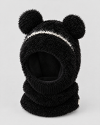 Plush Bear-Ear Hood - Adult & Kids — Kids Black — product front [WB gallery 61/2]