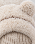 Plush Bear-Ear Hood - Adult & Kids — Kids Beige — material [WB gallery 60/4]