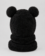 Plush Bear-Ear Hood - Adult & Kids — Kids Black — product back [WB gallery 61/3]